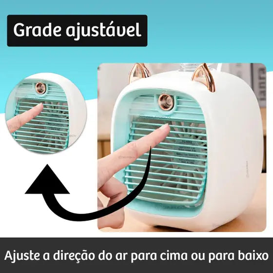 Mini Umidificador Ar Portatil Mini Ventilador De Ambientes - Gatinho