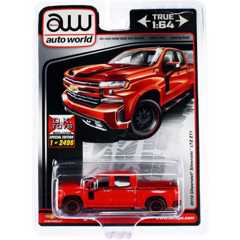 Miniatura 2019 Chevrolet Silverado LTZ Z71 (Vermelho) 1/64 | Auto World (Special Edition)