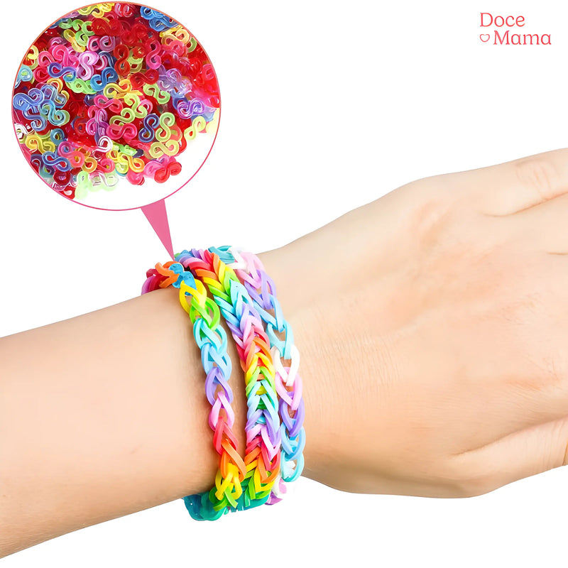 Kit Premium de Pulseiras Elásticas Coloridas e Criativas - Doce Mama