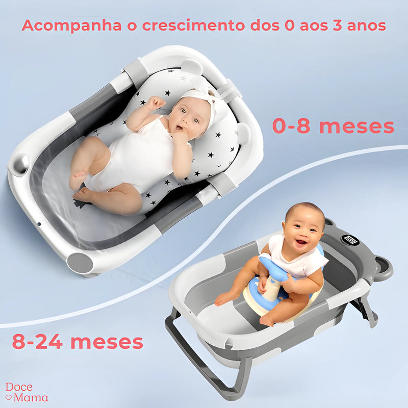 Banheira Dobrável e Espaçosa Sunshine: Praticidade e Conforto para o Banho do Bebê!