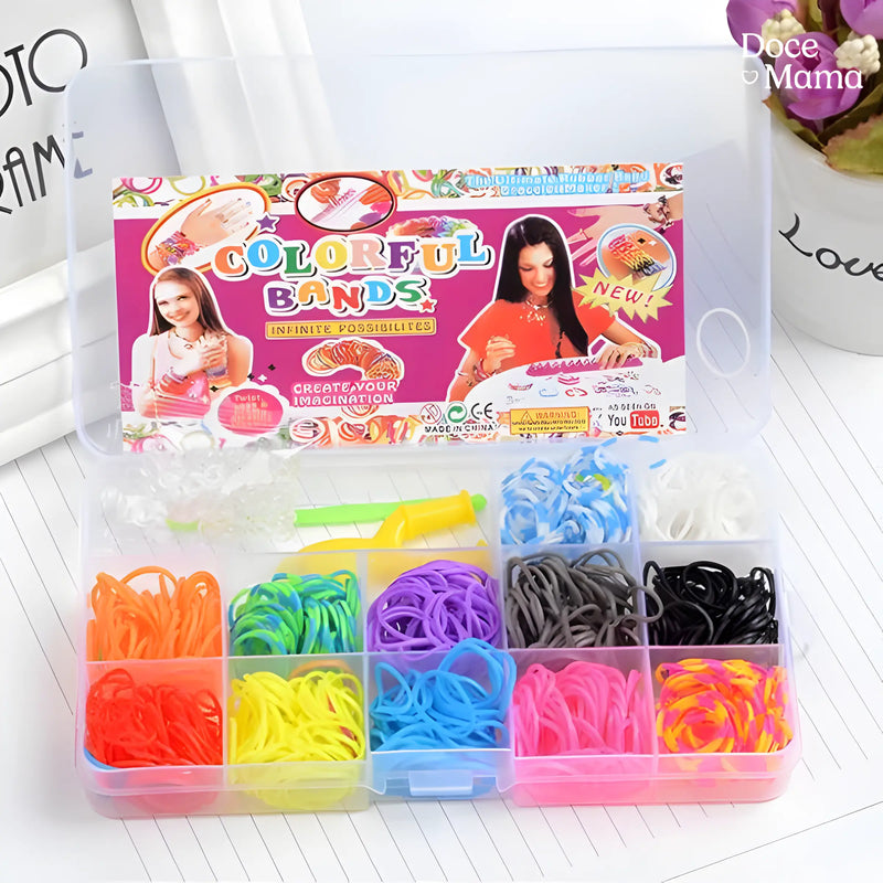 Kit Premium de Pulseiras Elásticas Coloridas e Criativas - Doce Mama