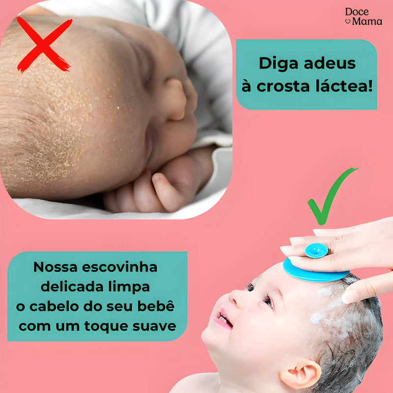 Kit Banho Seguro Doce Mama: Banheira Dobrável, Almofadinha e Escovinha!