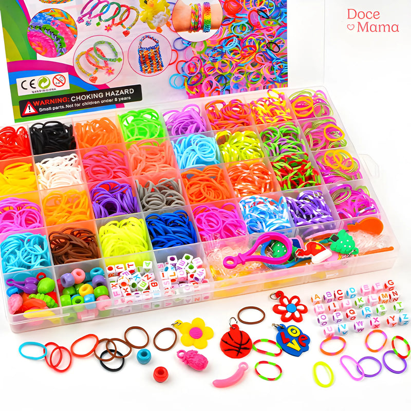 Kit Premium de Pulseiras Elásticas Coloridas e Criativas - Doce Mama