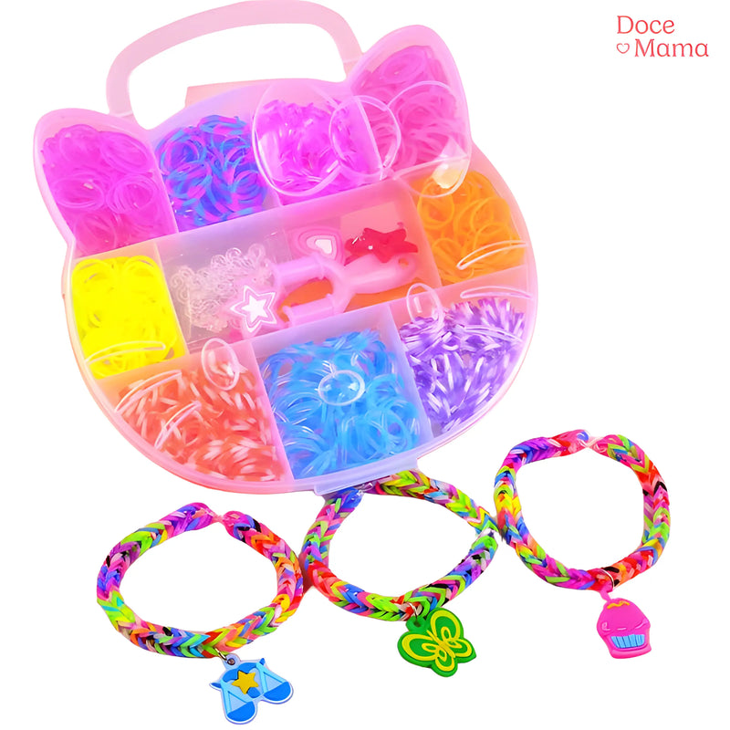 Kit Premium de Pulseiras Elásticas Coloridas e Criativas - Doce Mama