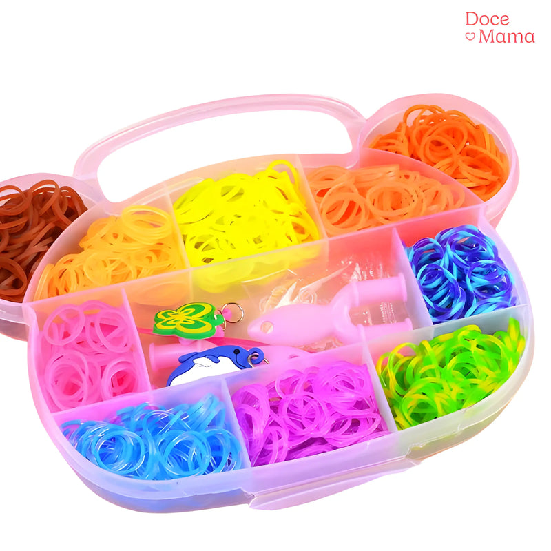 Kit Premium de Pulseiras Elásticas Coloridas e Criativas - Doce Mama