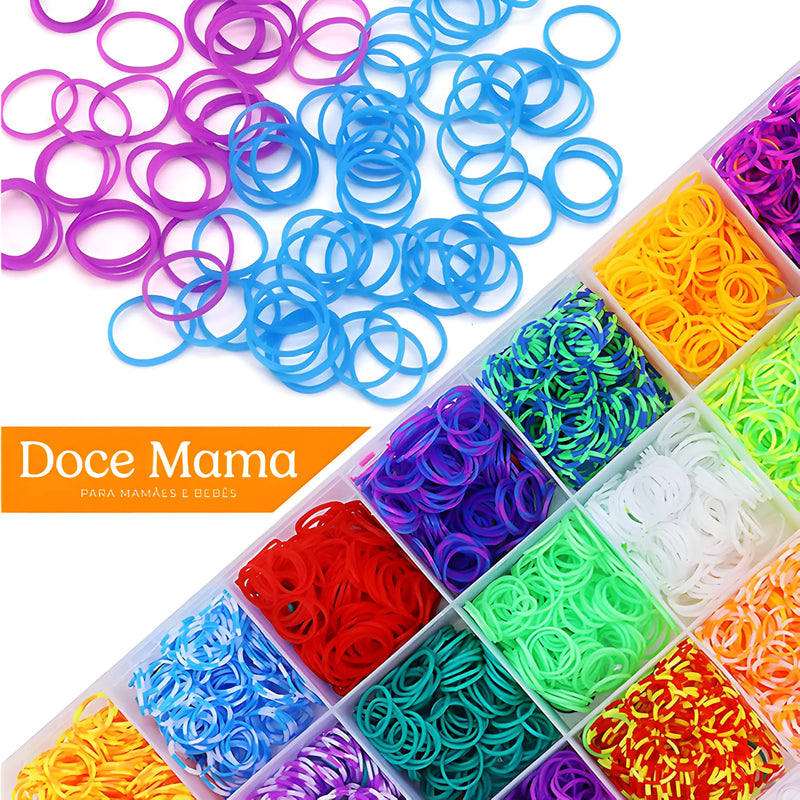 Kit Premium de Pulseiras Elásticas Coloridas e Criativas - Doce Mama