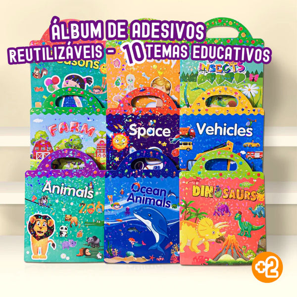 Álbum de Adesivos Reutilizáveis - Temas Educativos