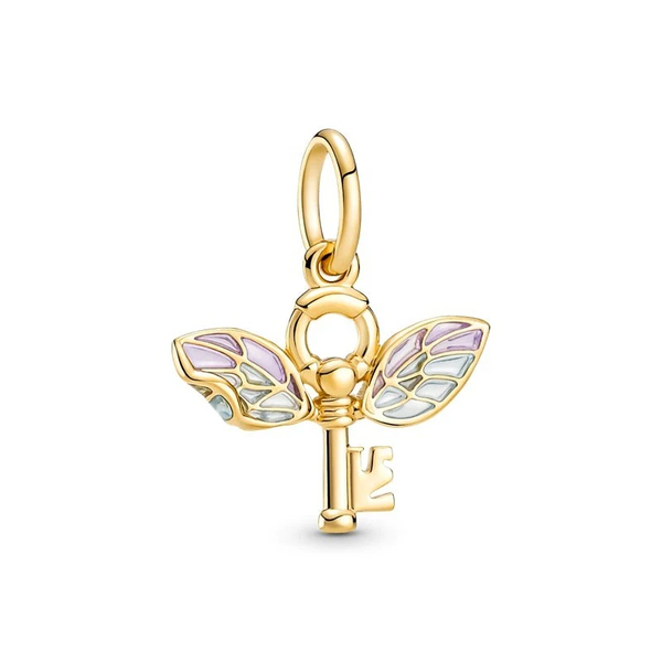 Pendente em prata com Banho de Ouro - Charm Chave Alada Harry Potter