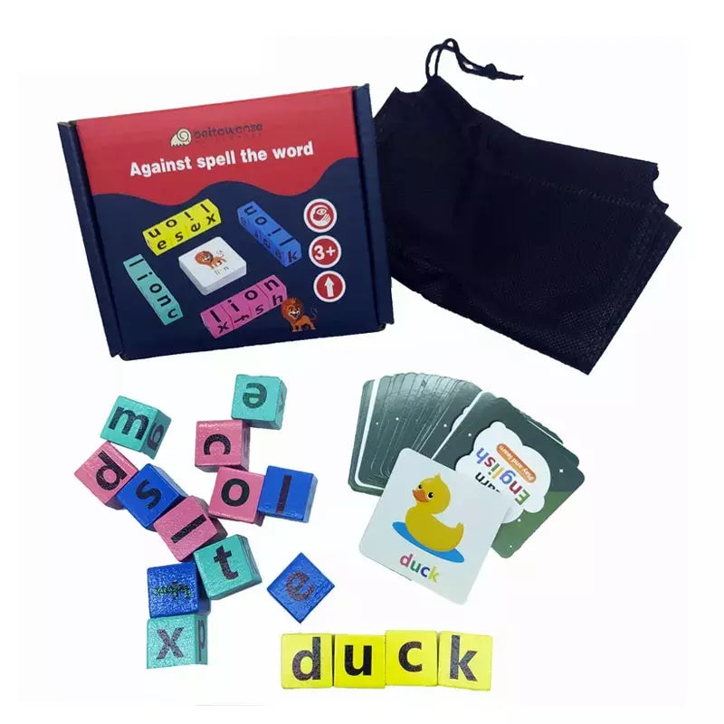 Puzzle Card - Jogo Infantil de Soletração de Carta Para Aprender Inglês