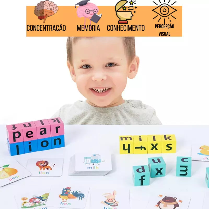 Puzzle Card - Jogo Infantil de Soletração de Carta Para Aprender Inglês