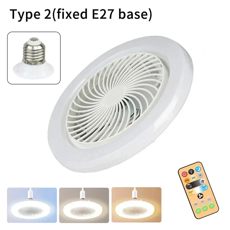 Ventilador de Teto LED com Luz e Controle Remoto