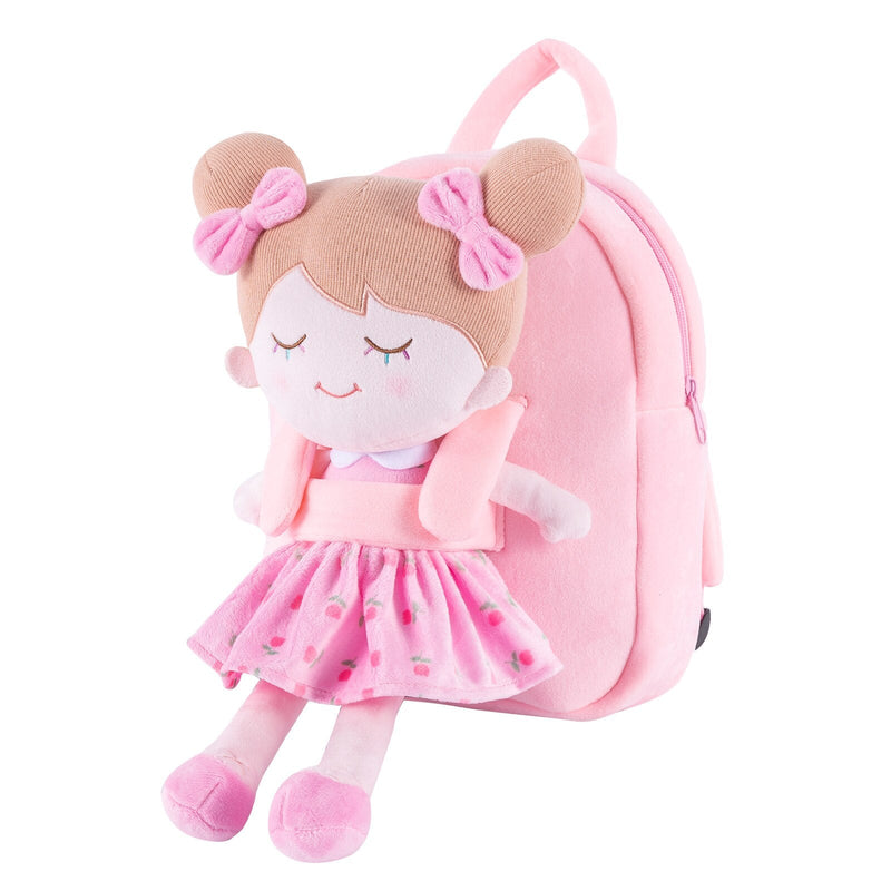 Mochila infantil De Pelúcia + Boneca De Pano Fofa