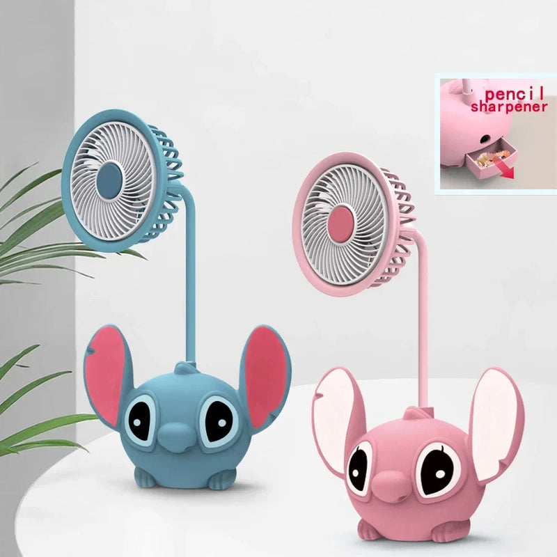 Ventilador e Luminária Portátil Stitch