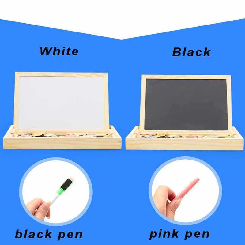 Wooden Multifunction Magnetic Drawing Board Learning Educational Puzzle Toy Kid 3D Writing Board Children Jigsaw Blackboard Gift