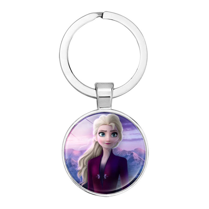 Disney Frozen Children's Necklace Princess Elsa Bracelet Time Gem Alloy Half Moon Pendant Necklace Set Girl's Birthday Gift