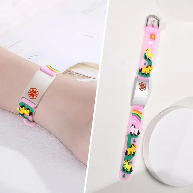 Pulseira ID personalizada para meninas e meninos, ajustável Silicone gravar cotações, presente inspirado, Customzied ID