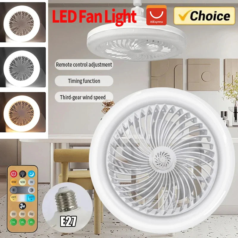 Ventilador de Teto LED com Luz e Controle Remoto