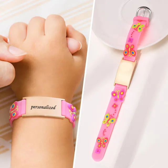 Pulseira ID personalizada para meninas e meninos, ajustável Silicone gravar cotações, presente inspirado, Customzied ID