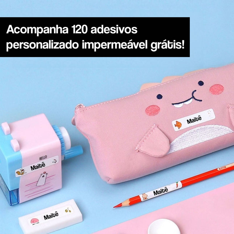 Carimbo Personalizável para Roupas + Presentes (120 adesivos personalizados + 1M Fita Branca) + Frete Grátis