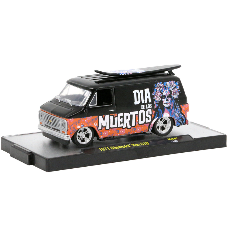 Miniatura 1971 Chevrolet Van G10 1/64 | M2 Machines (MiJo Release MJS62) (Dia de Los Muertos)