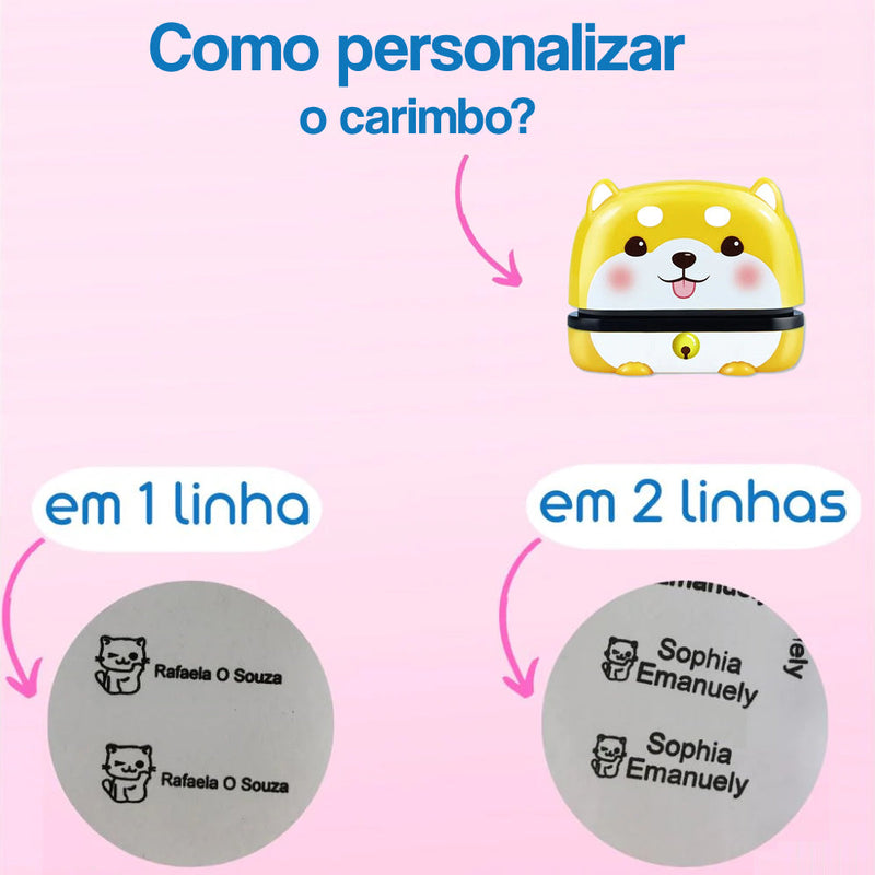 Carimbo Personalizável para Roupas + Presentes (120 adesivos personalizados + 1M Fita Branca) + Frete Grátis