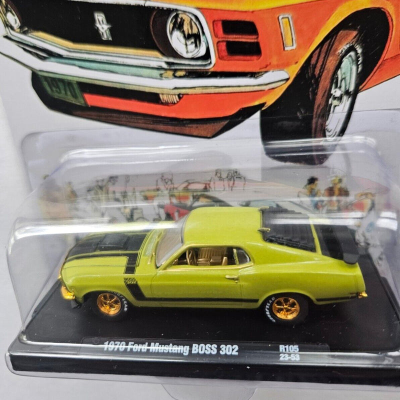 Miniatura 1970 Ford Mustang BOSS 302 (CHASE) 1/64 | M2 Machines (Auto Drivers R105)