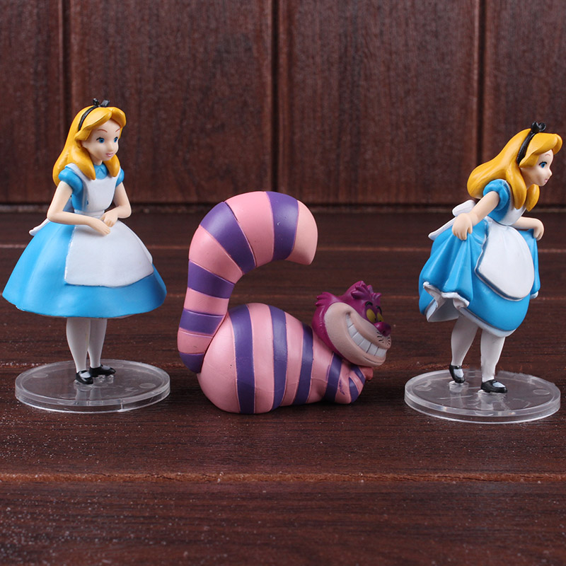 Conjunto 3 Action Figures Alice no País das Maravilhas | Alice e Gato de Cheshire